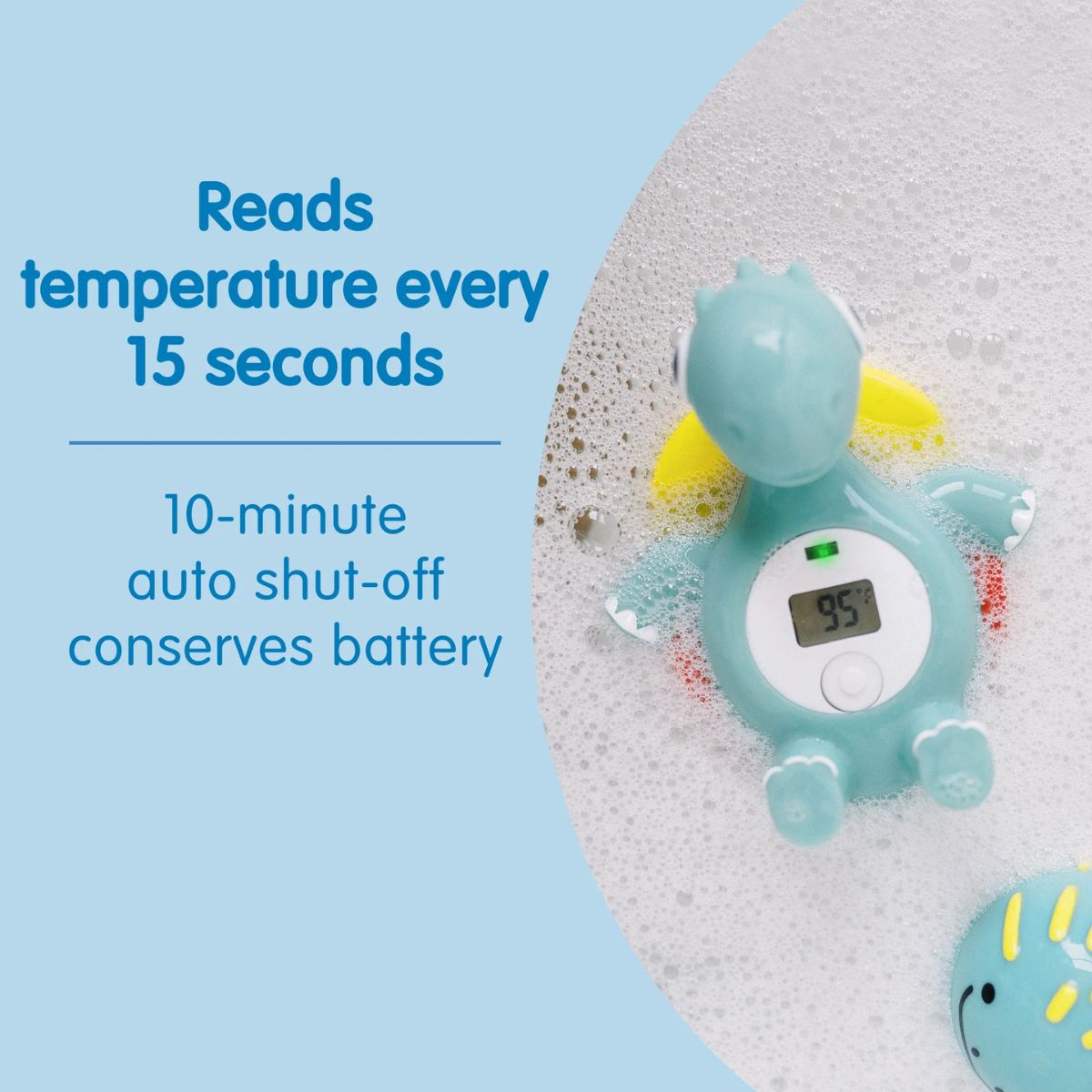 Dr. Brown's CleanUp Temposaurus Floating Bath Thermometer - Baby-Safe & Built for Everyday Use